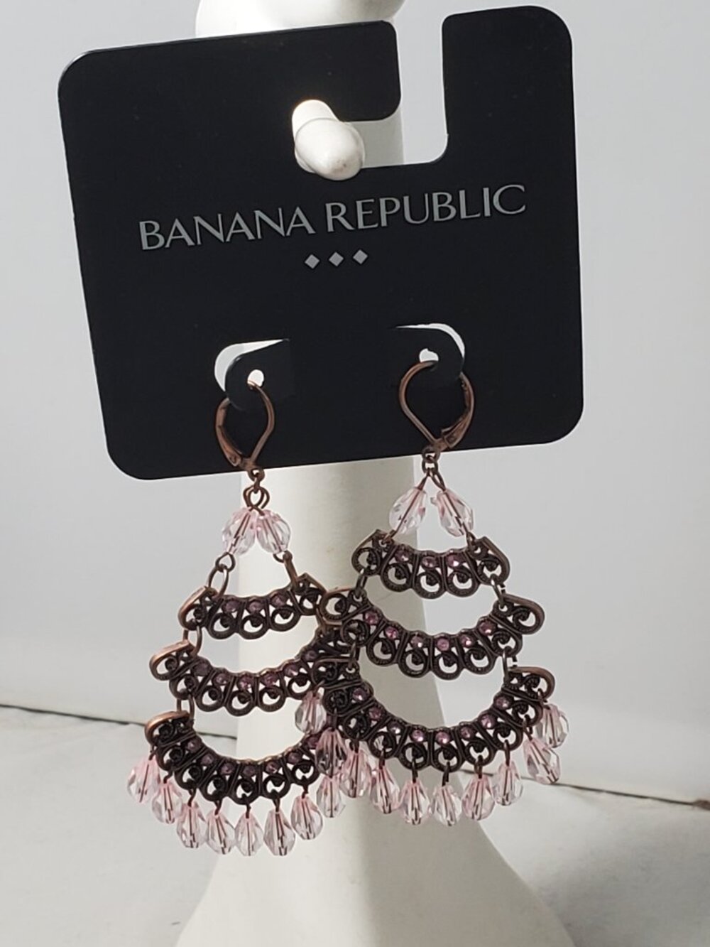Banana Republic Ornate Filigree & Crystal Chandelier Earrings